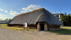 Restored large pit building ruins