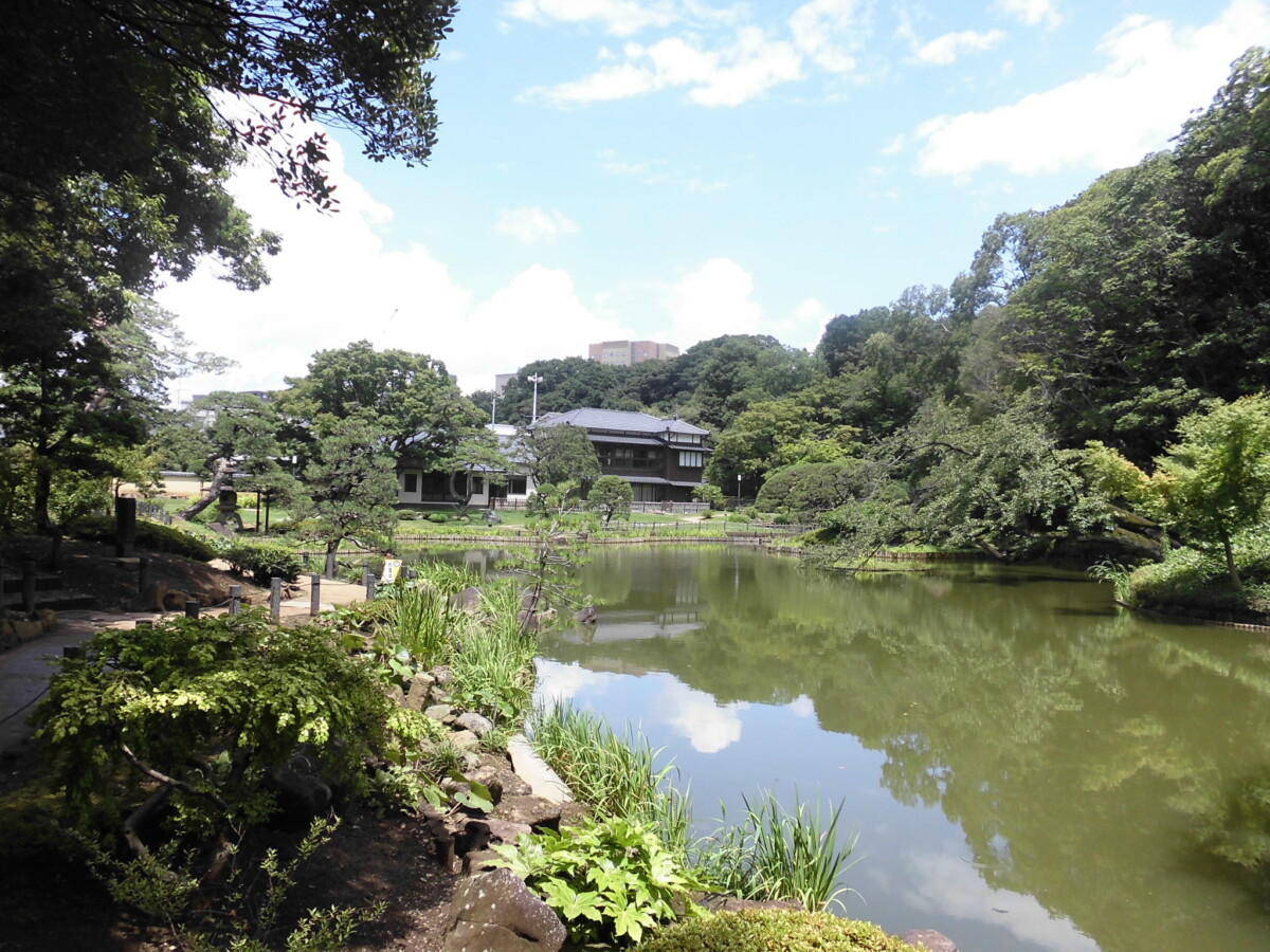 台地の湧き水を池に取り入れている