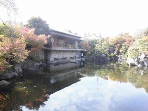 大きな池を中心とした回遊式庭園です