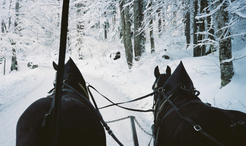雪景色と馬車