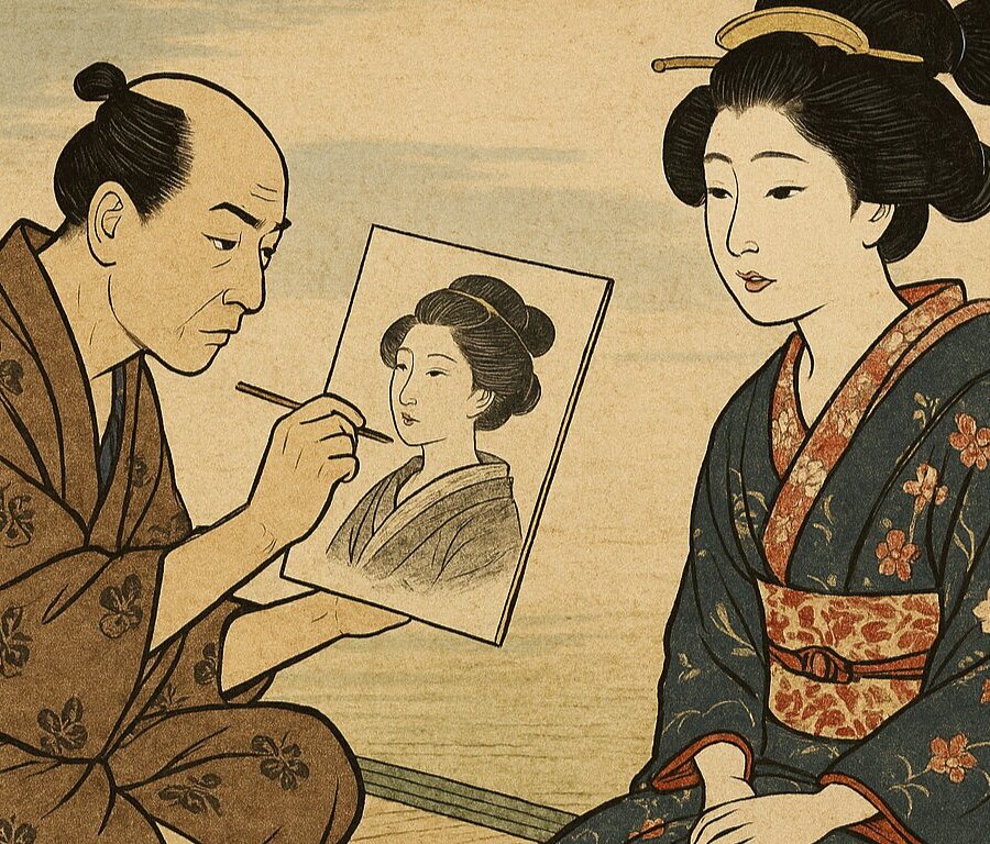 絵姿女房イラスト