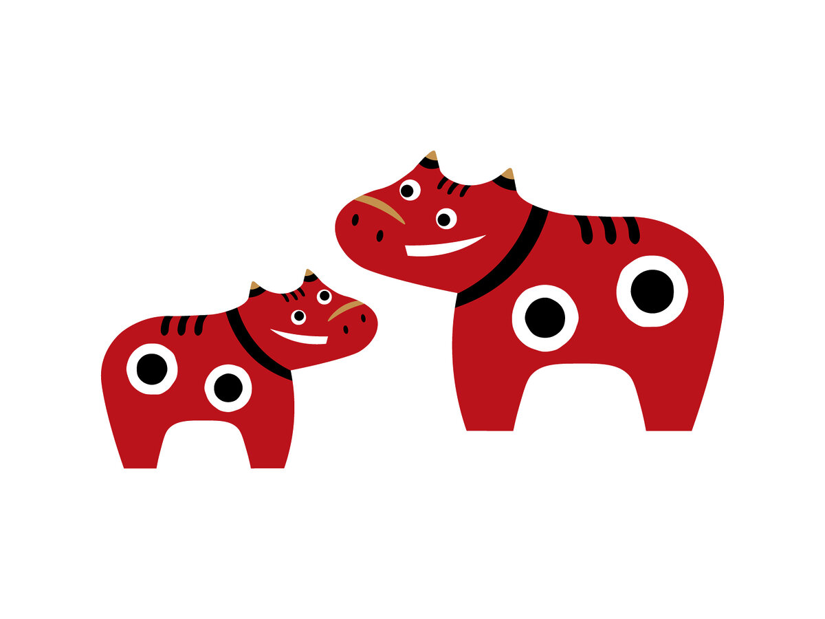 赤べこのイラスト