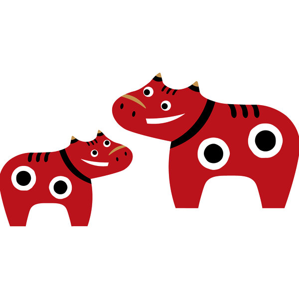 赤べこのイラスト