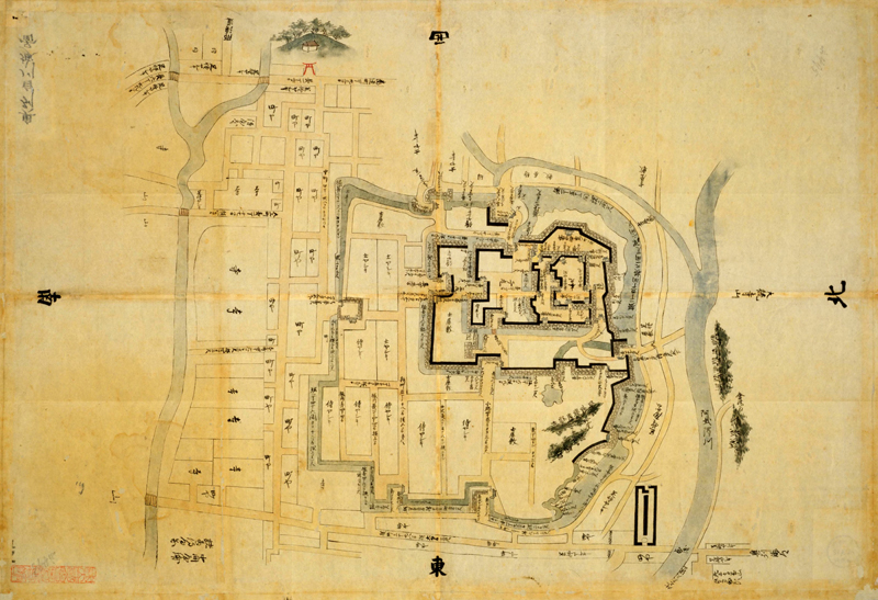 日本古城絵図 奥州白川城図(江戸中期から末期・白川城となっているが小峰城のこと) 所蔵:国立国会図書館