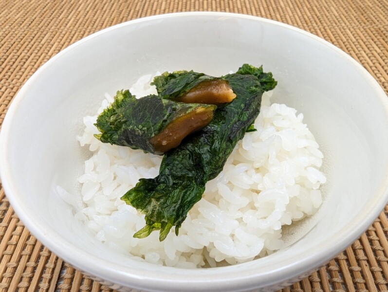 ご飯としそ巻き