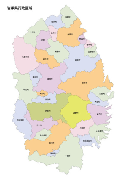 岩手県のマップ
