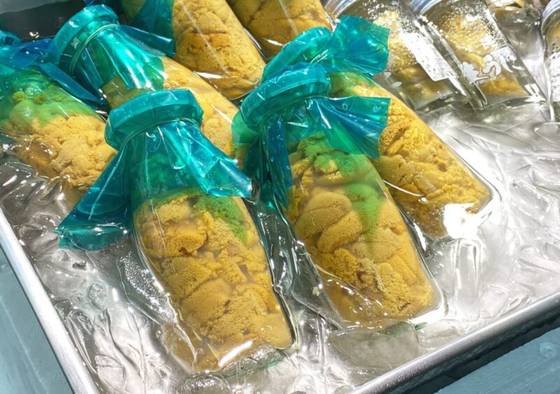 岩手名物「牛乳瓶入り生ウニ」