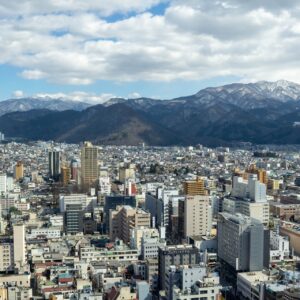 Yamagata city from Kasumi Castle Central Observation Room