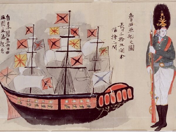 日本で描かれたレザノフのナジェージダ号