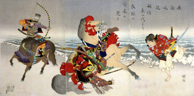 屋島での継信最後(楊洲周延画)