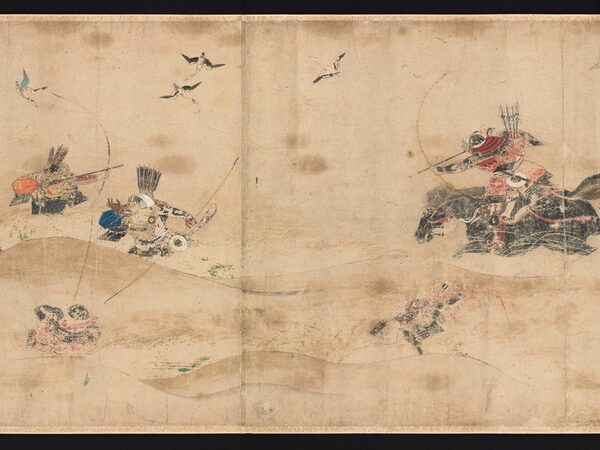 « Le rouleau de la guerre des Trois Ans postérieurs » (près du fort de Kanazawa, 1087) Source : Wikipédia