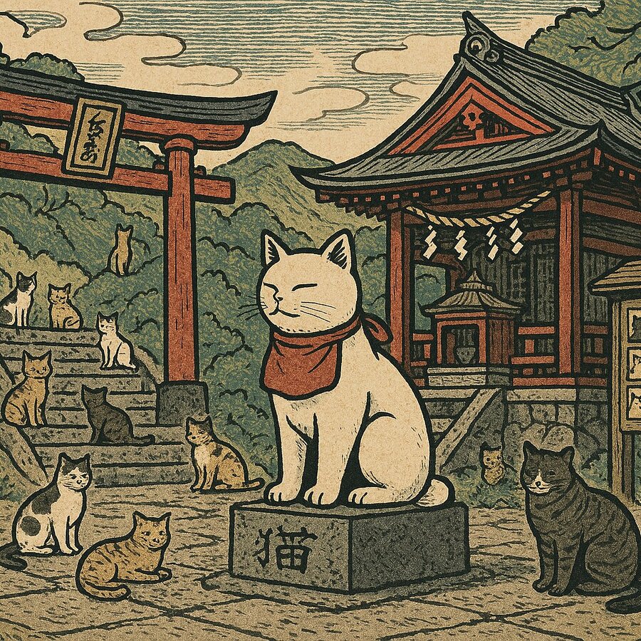 ねこ稲荷のイラスト