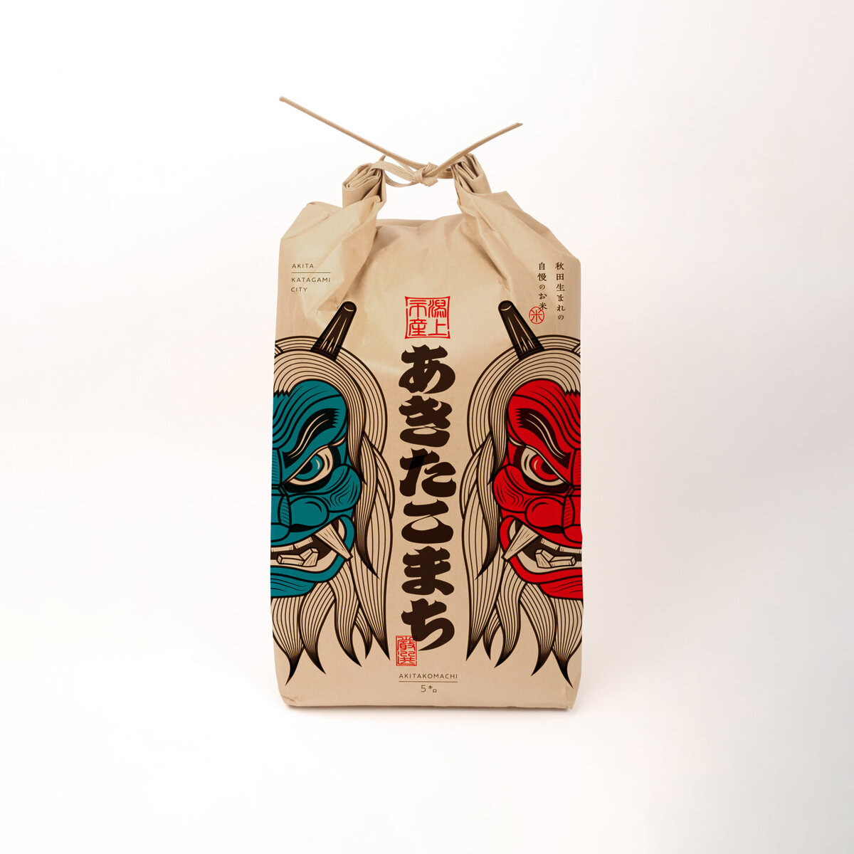 "Akitakomachi de la ville de Katakami" avec motif "Namahage"