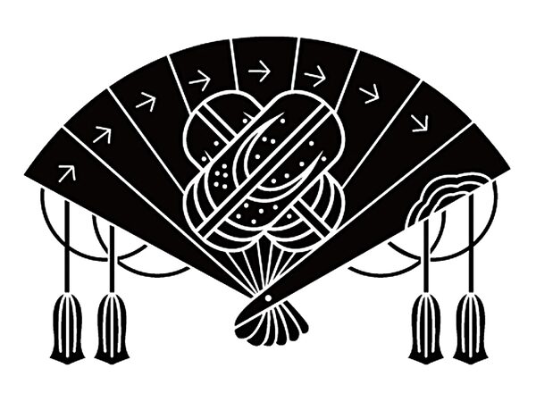 The family crest of Akita City (a cypress fan with an eagle's feather)