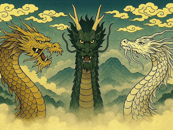 三湖伝説の三匹の龍神（南祖坊・八郎太郎・辰子）