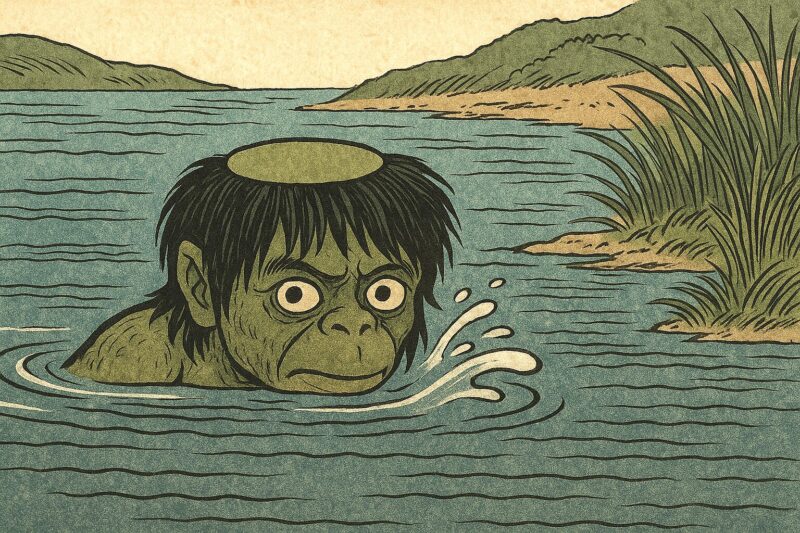 川から顔を出して獲物を探すメドツ