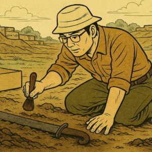 Image of the excavation of the Warabite sword