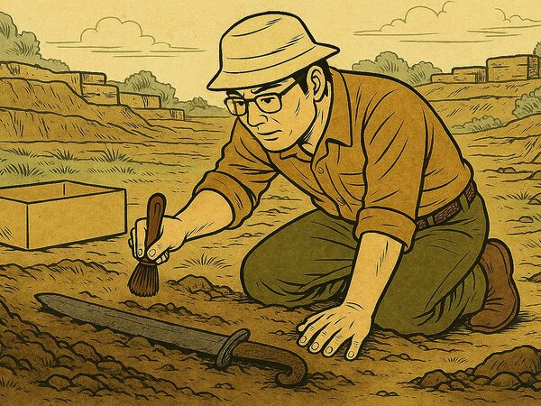 Image of the excavation of the Warabite sword