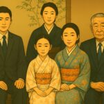 Traditional Japanese family portrait