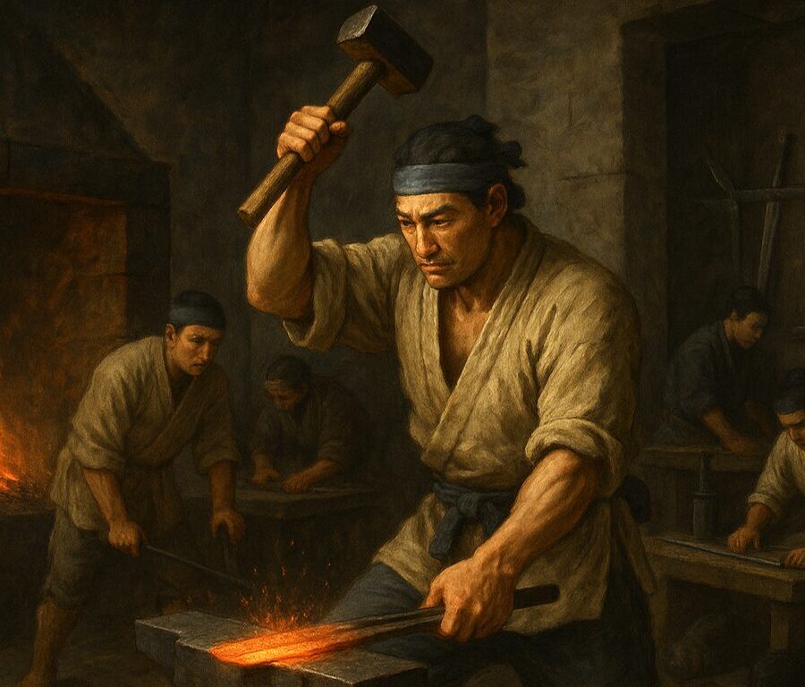 舞草鍛冶の刀工（イメージ）