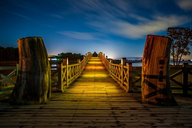 鶴の舞橋 - 夜景（正面）