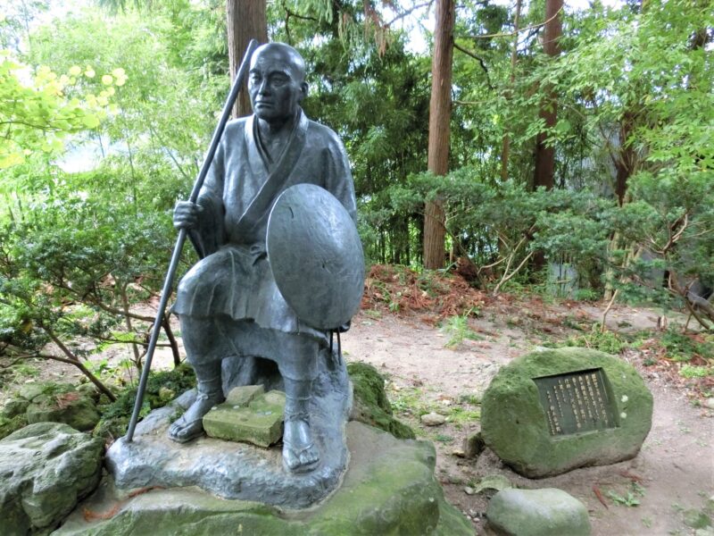 Statue of Kawai Sora at Risshakuji Temple in Yamadera, Yamagata City, Yamagata Prefecture