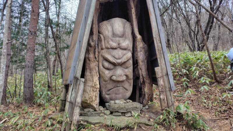 Statue d'Aterui au mont Tsukaina dans la préfecture d'Iwate