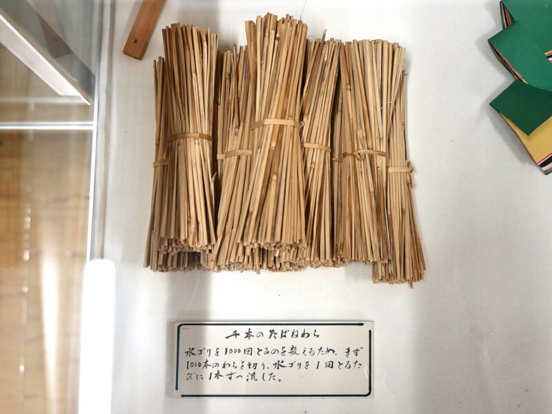 A bundle of 1,000 straws used in ritual ablutions with water (Collection of Nakayama Town Historical and Folk Museum)
