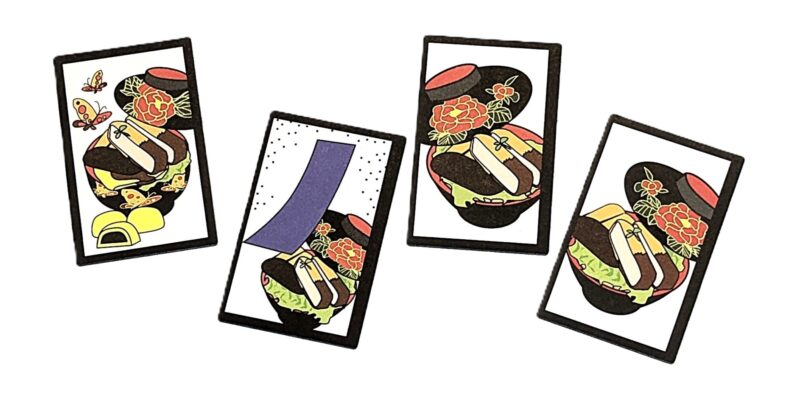 Aizu Hanafuda (June: Sauce katsudon and millet bun)