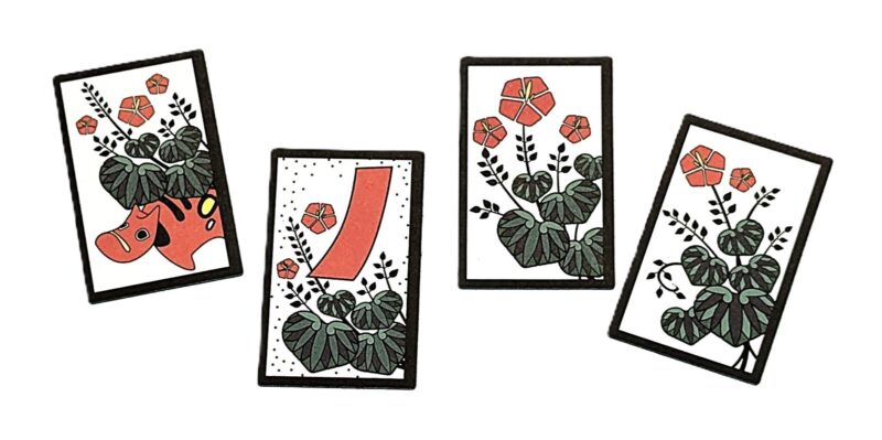Aizu Hanafuda (July: Hollyhock and Cow)