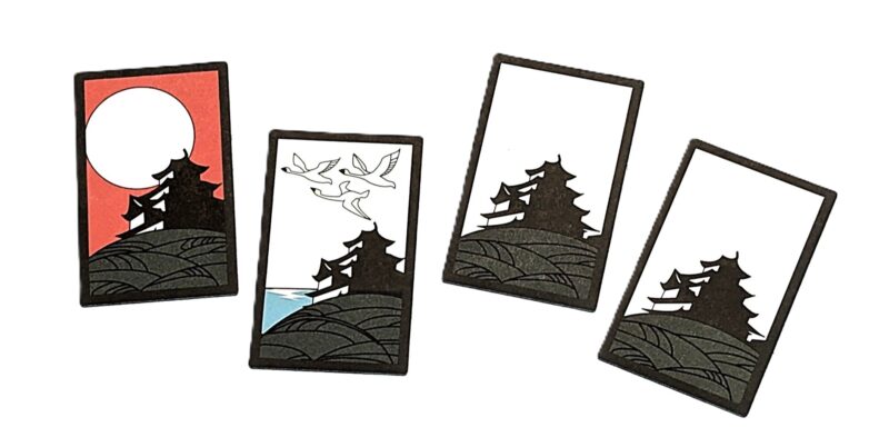 Aizu Hanafuda (August: Pampas grass and Tsuruga Castle)
