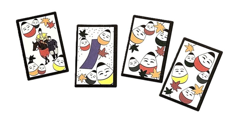 Aizu Hanafuda (October: Little Boy and Lord)