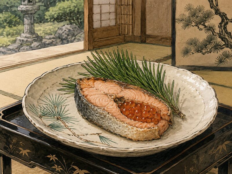 Salmon roe basket (image)