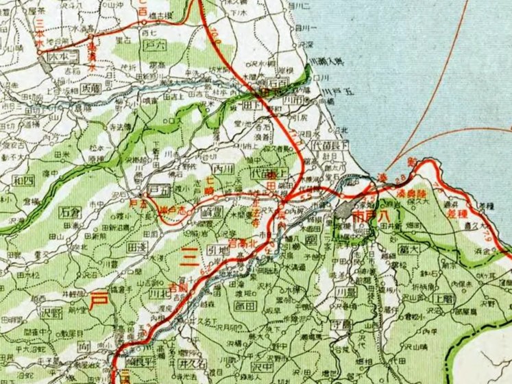1934年当時の八戸市周辺の地図(出典:Wikipedia)