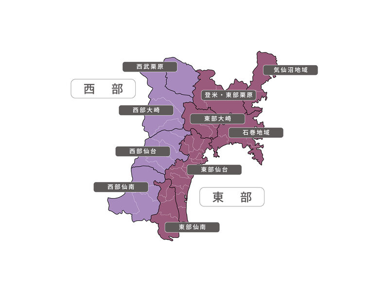 宮城県の細分区域