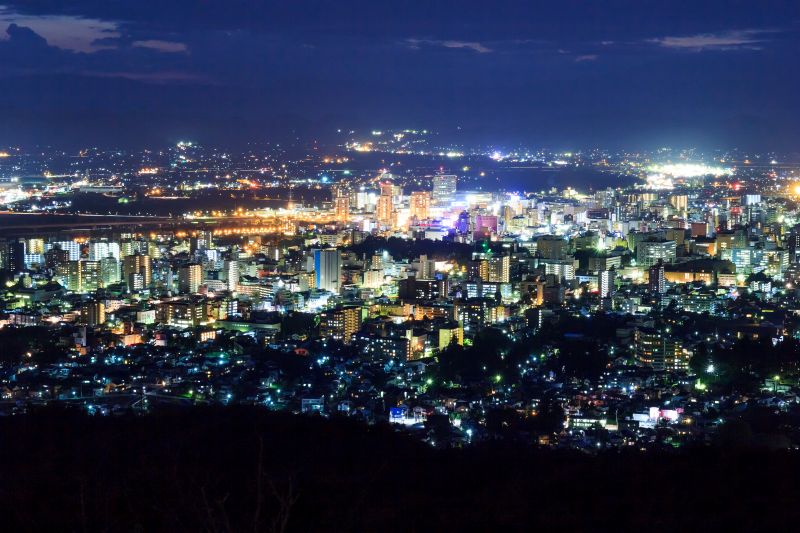 岩山展望台から見る盛岡市街の夜景