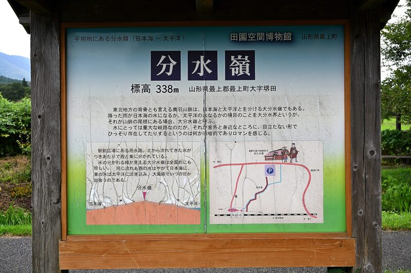 堺田分水嶺の現地案内板